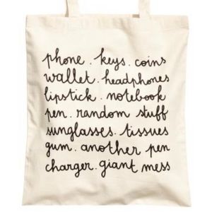 NWT H&M Printed Tote Bag